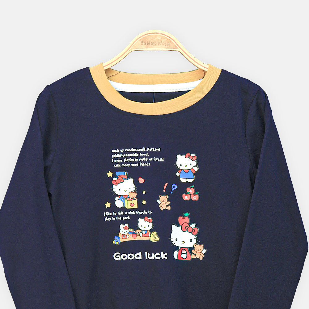 GIRL T-SHIRT NAVY BLUE HELLO KITTY