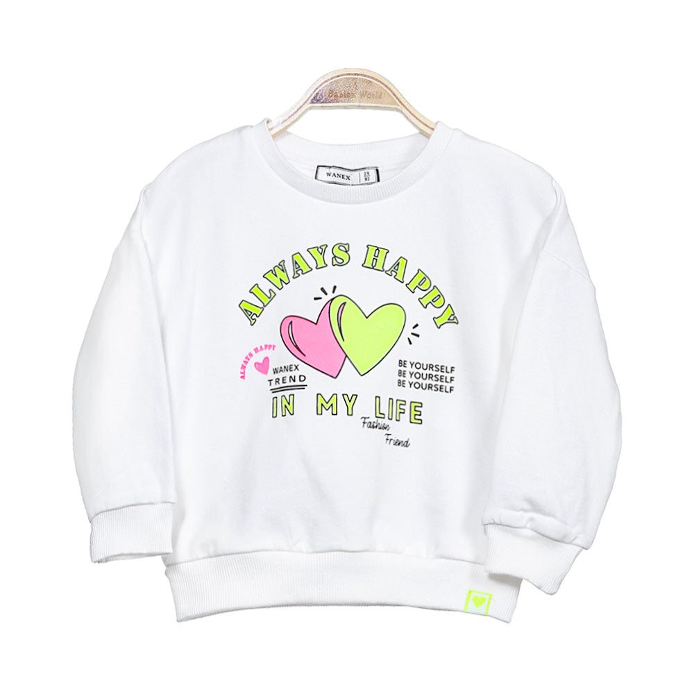 GIRL T-SHIRT WHITE ALWAYS HAPPY