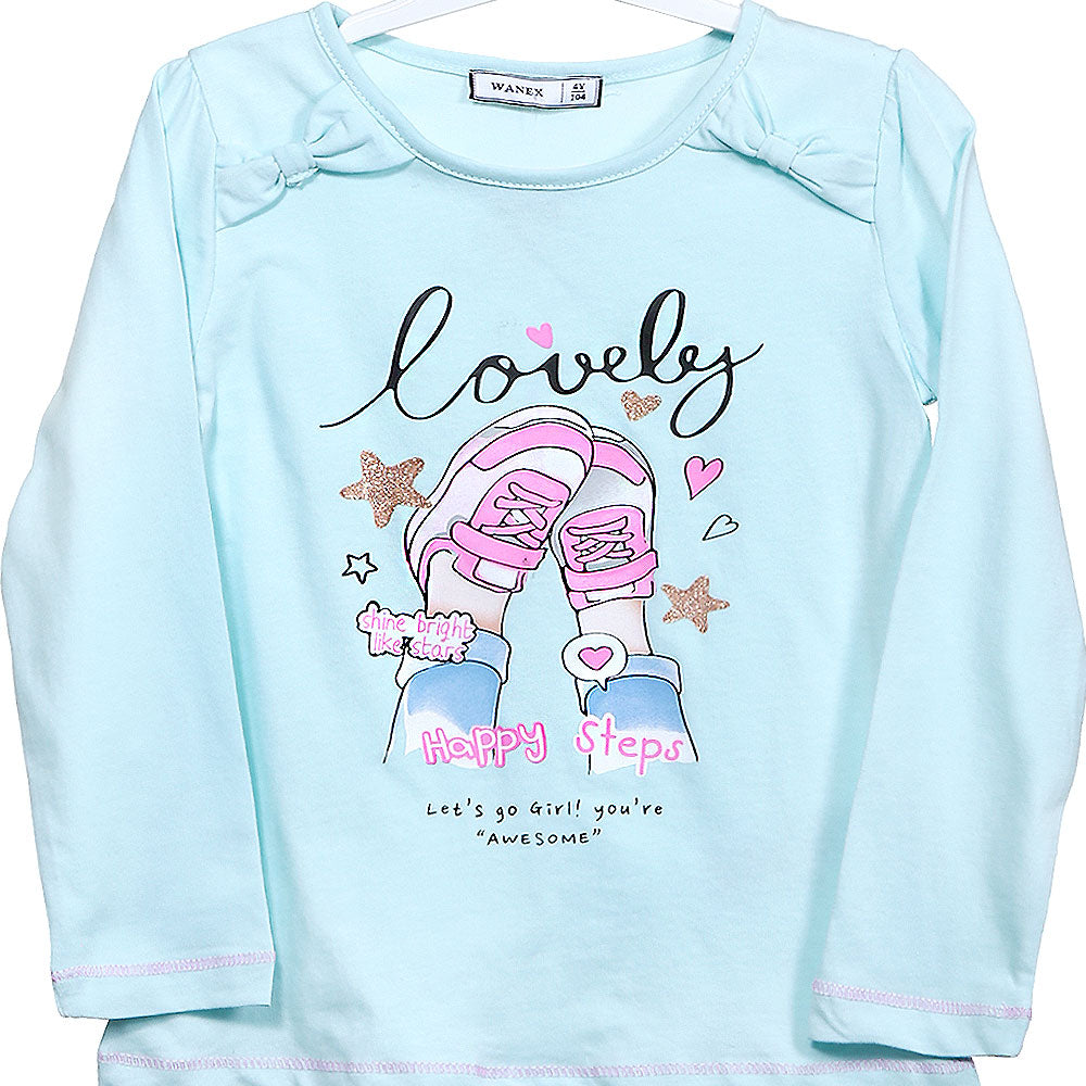 GIRL T-SHIRT MINT LOVELY SNEAKERS