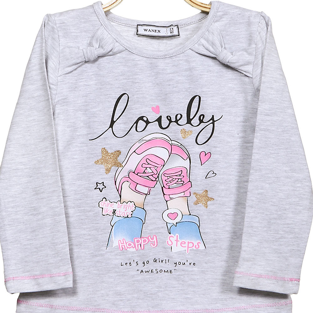 GIRL T-SHIRT MELANGE LOVELY SNEAKERS