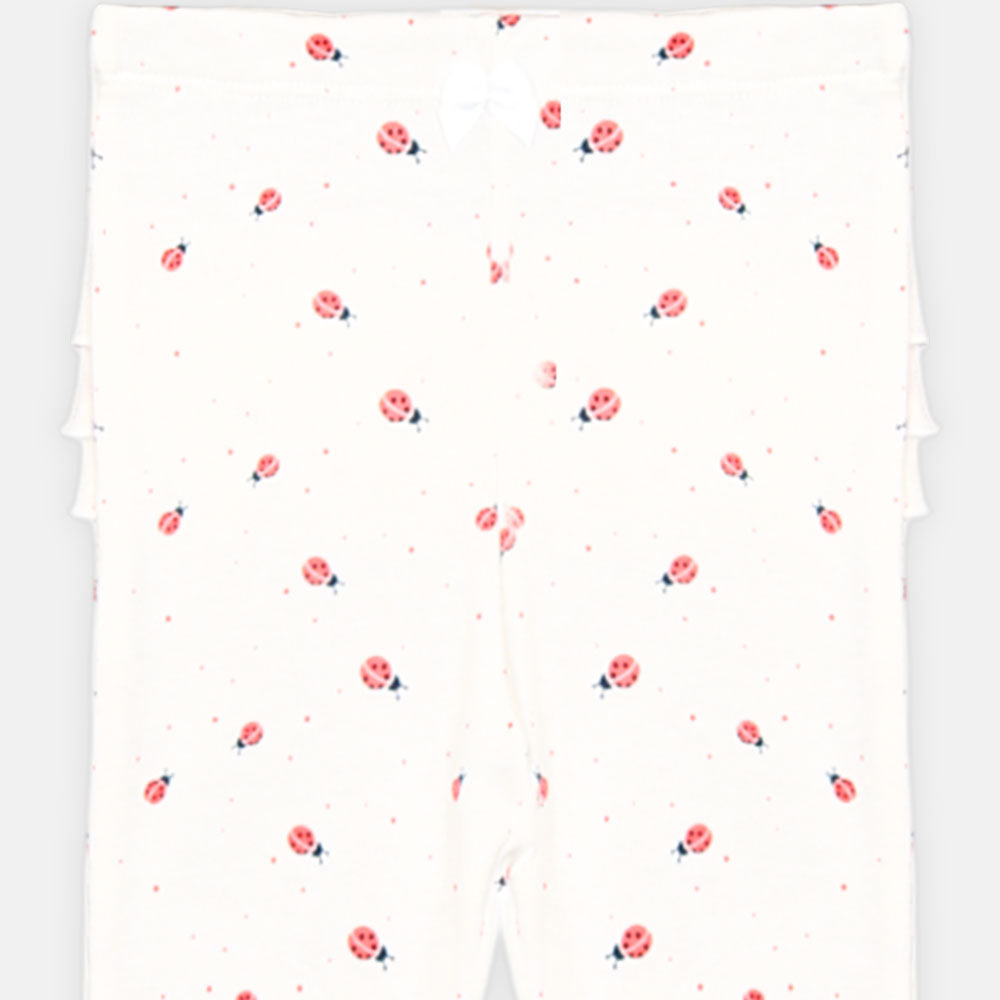 GIRL TIGHT WHITE LADYBUG RUFFLE