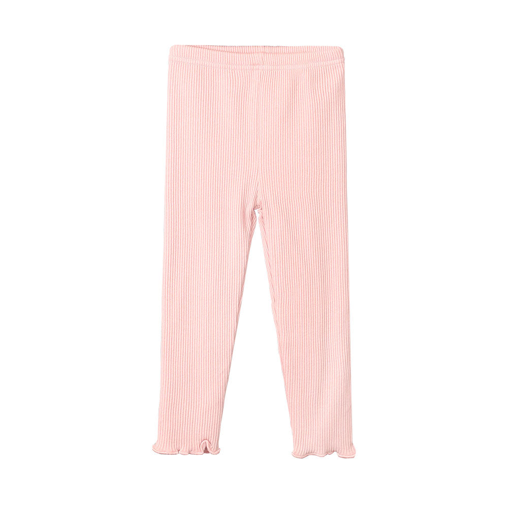 GIRL TIGHT PEACH FLEECE RIB KNIT