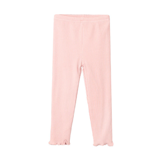 GIRL TIGHT PEACH FLEECE RIB KNIT