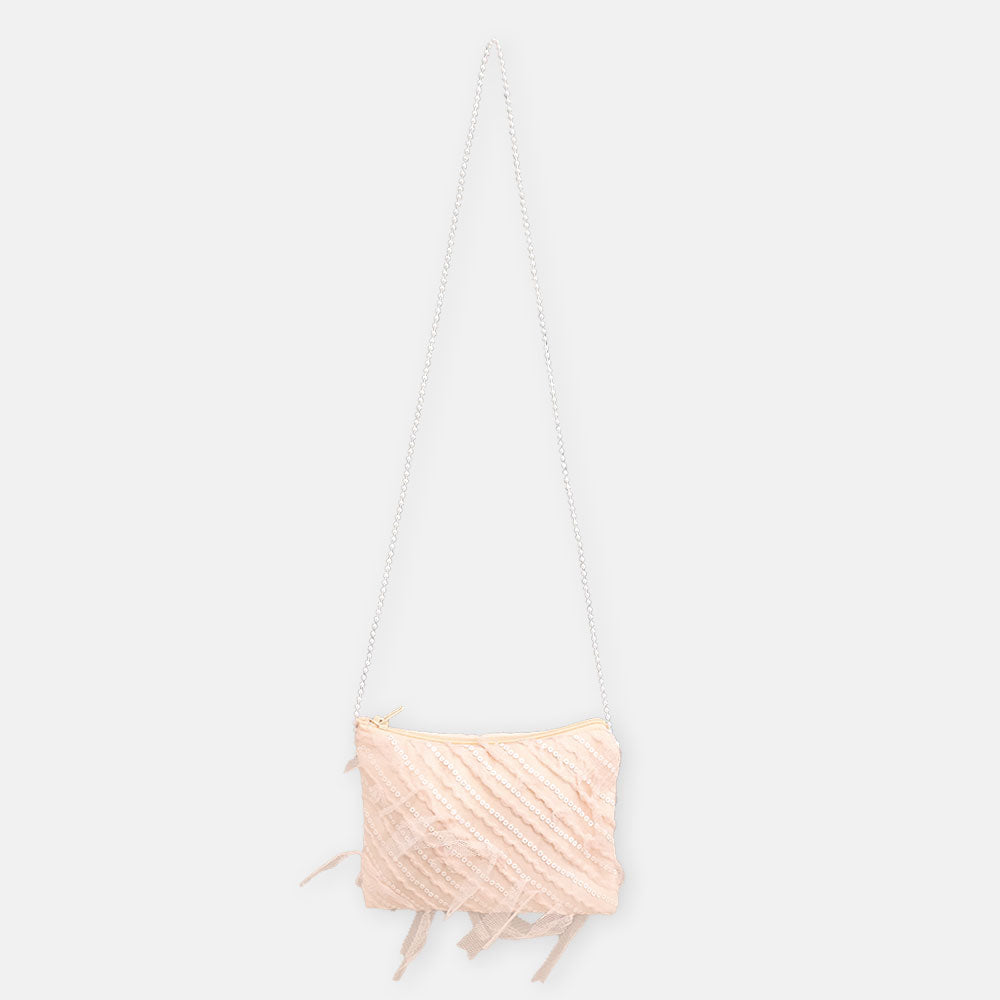 GIRL TOP PEACH SEQUIN