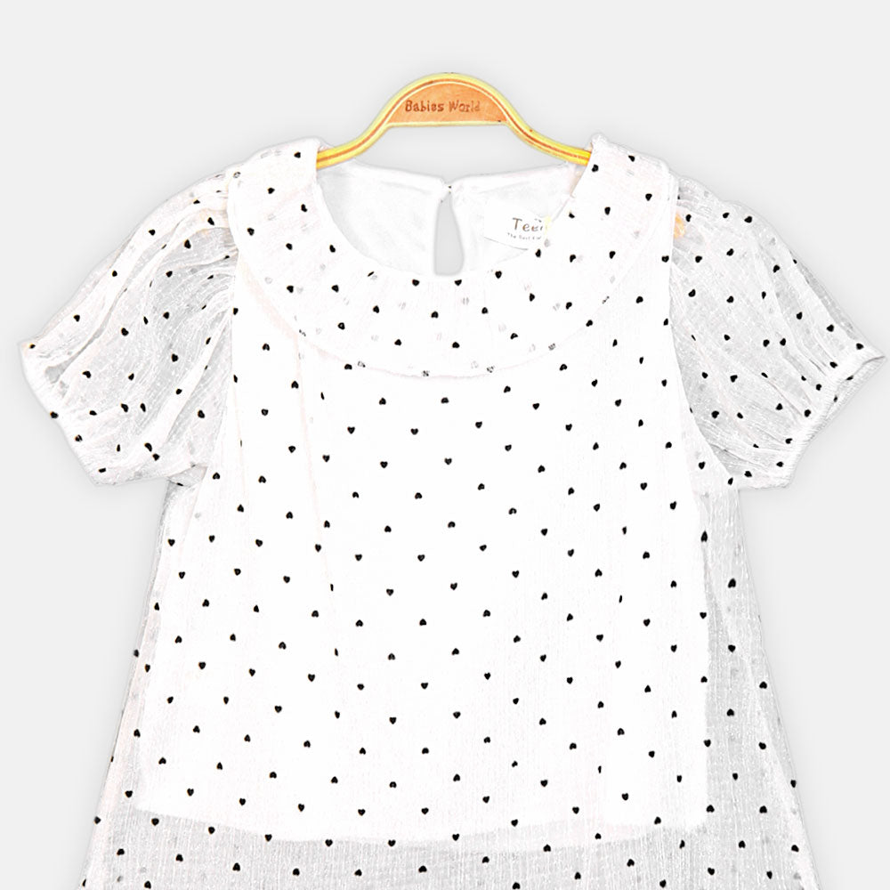 GIRL TOP WHITE HEARTFELT CHARM