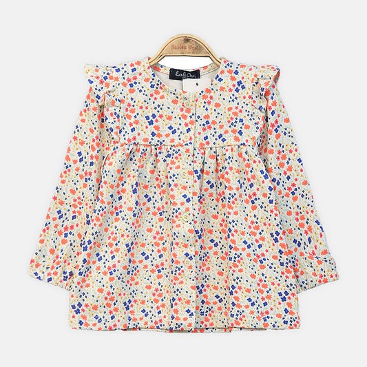 GIRL TOP PINK FLORAL FROCK