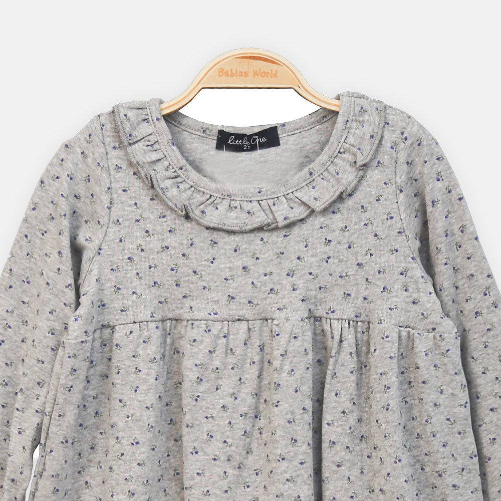 GIRL TOP LITTLE BLOSSOM RUFFLE-NECK