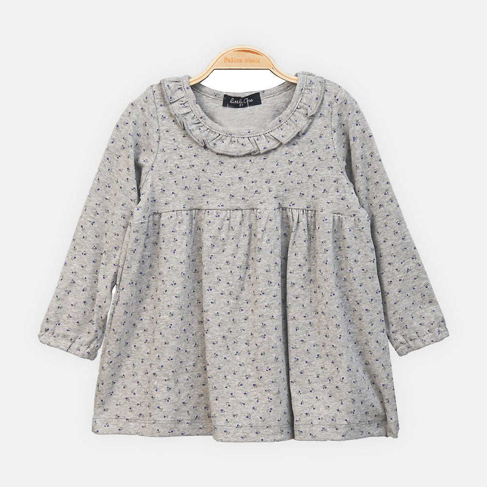 GIRL TOP LITTLE BLOSSOM RUFFLE-NECK