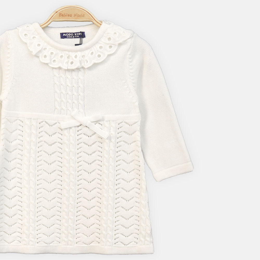 GIRL TOP WHITE LACE FLARE