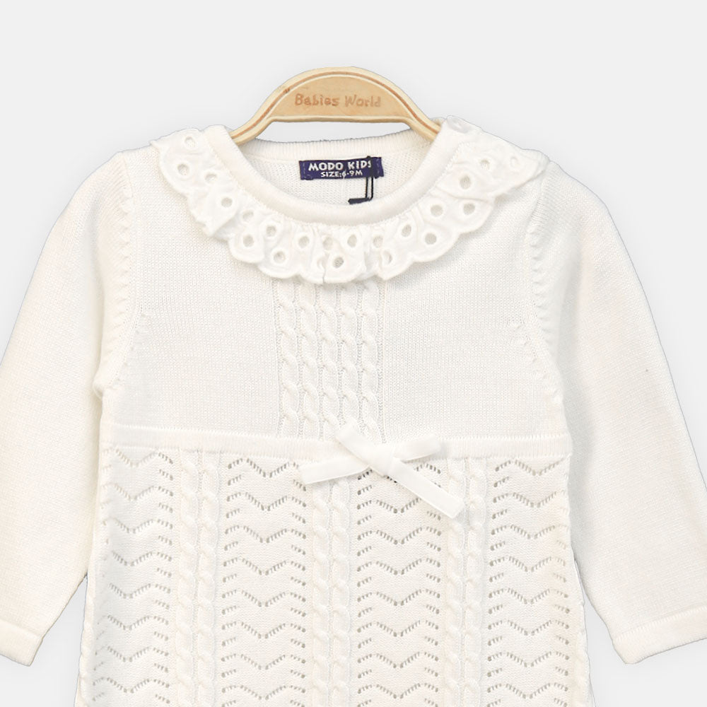 GIRL TOP WHITE LACE FLARE