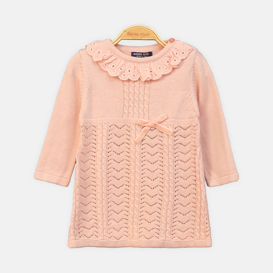 GIRL TOP PINK LACE FLARE