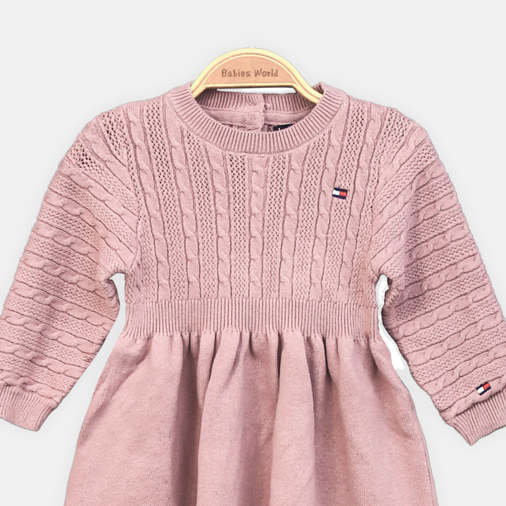GIRL TOP COLA PURPLE KNITTED FROCK