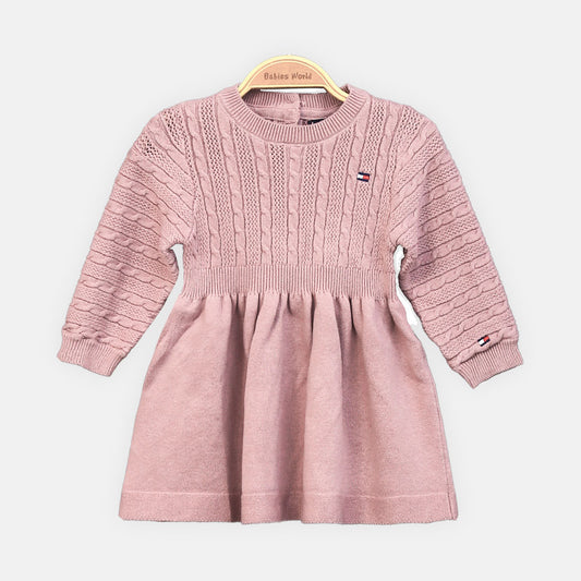 GIRL TOP COLA PURPLE KNITTED FROCK