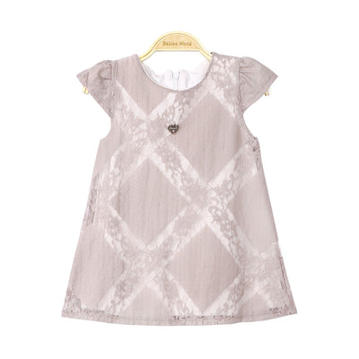 GIRL TOP BROWN NET LACED