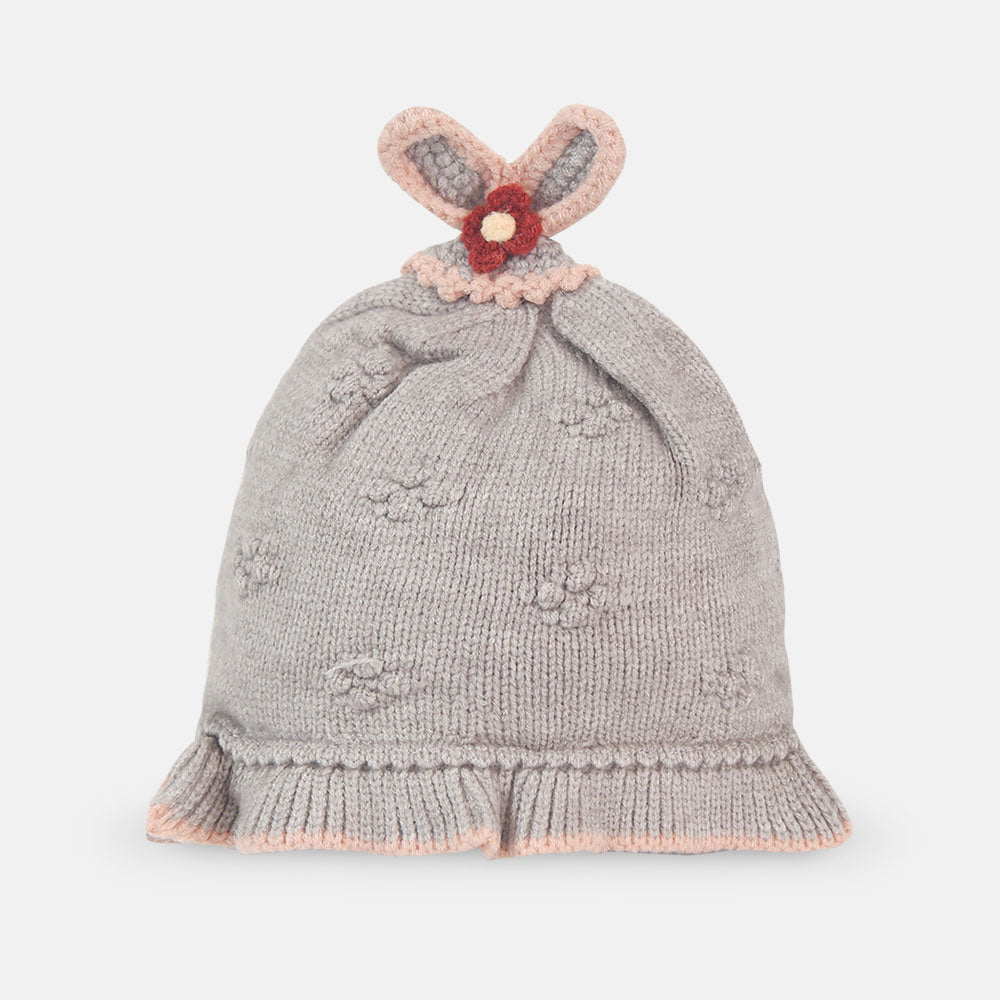 WINTER CAP GREY RUFFLE