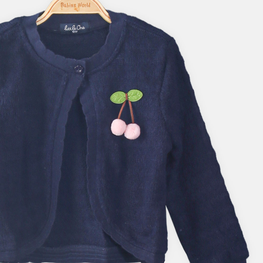 GIRL CARDIGAN NAVY BLUE CHERRY