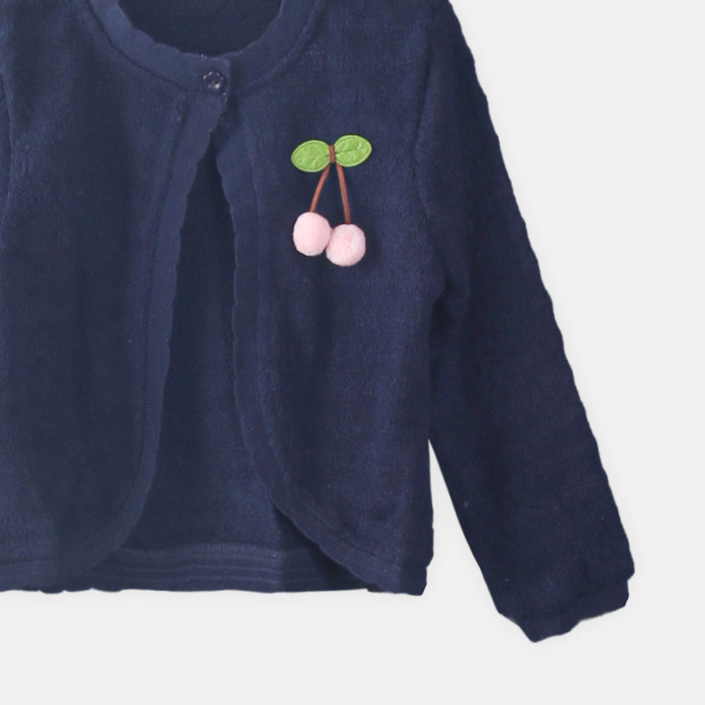 GIRL CARDIGAN NAVY BLUE CHERRY