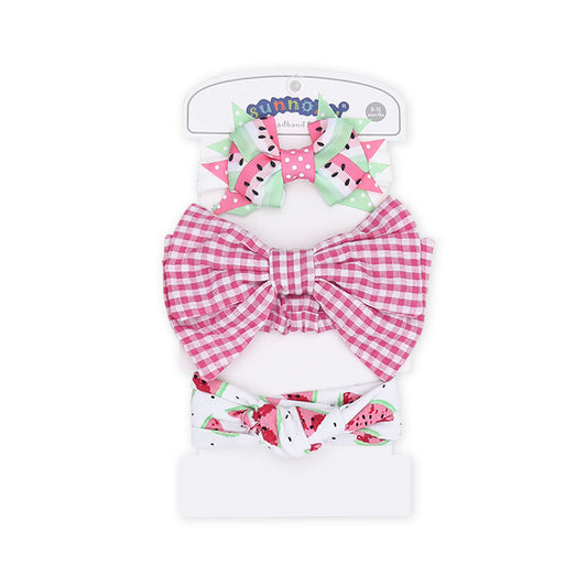HAIR BANDS PK-3 PINK WATERMELON