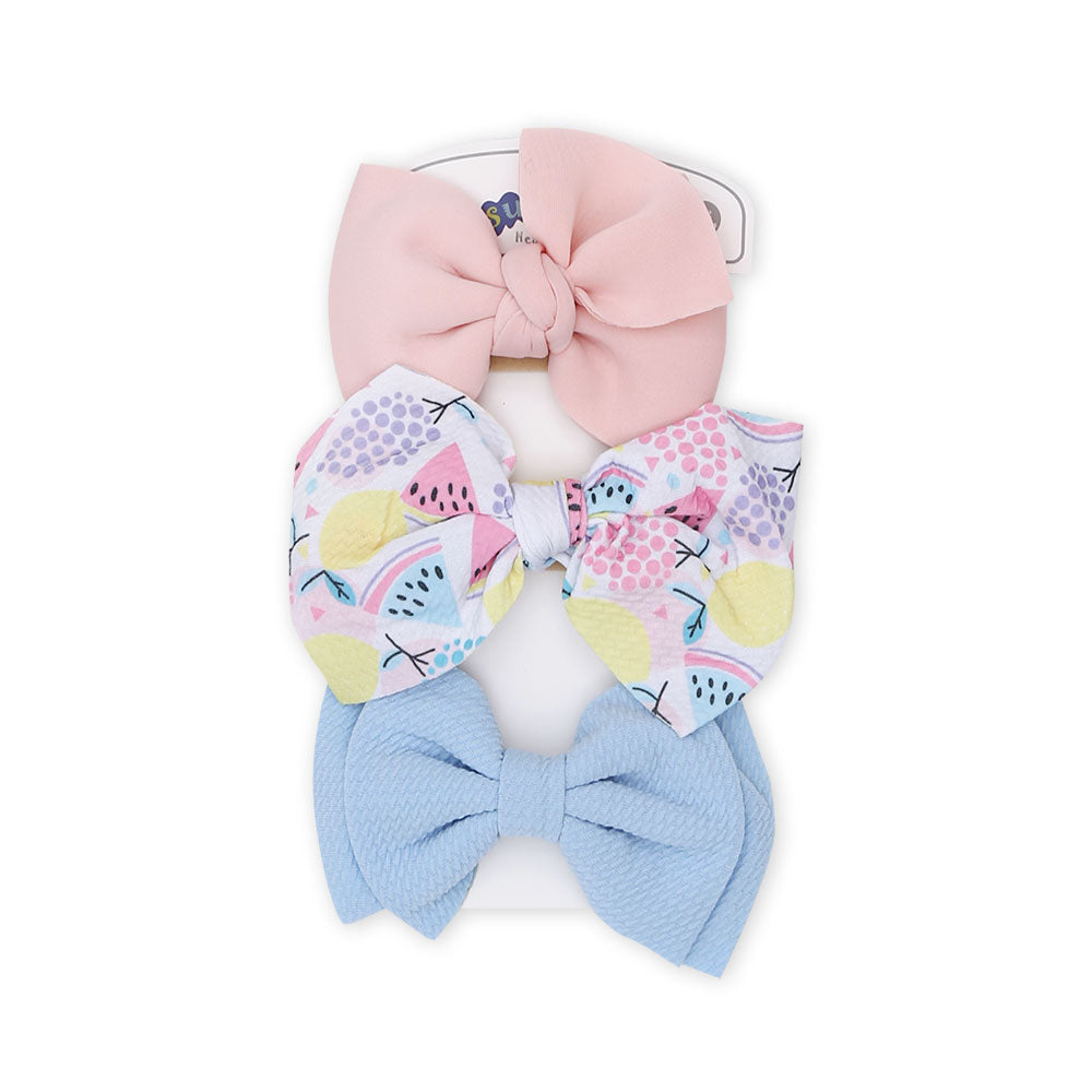 HAIR BANDS PK-3 MULTICOLOR BOW