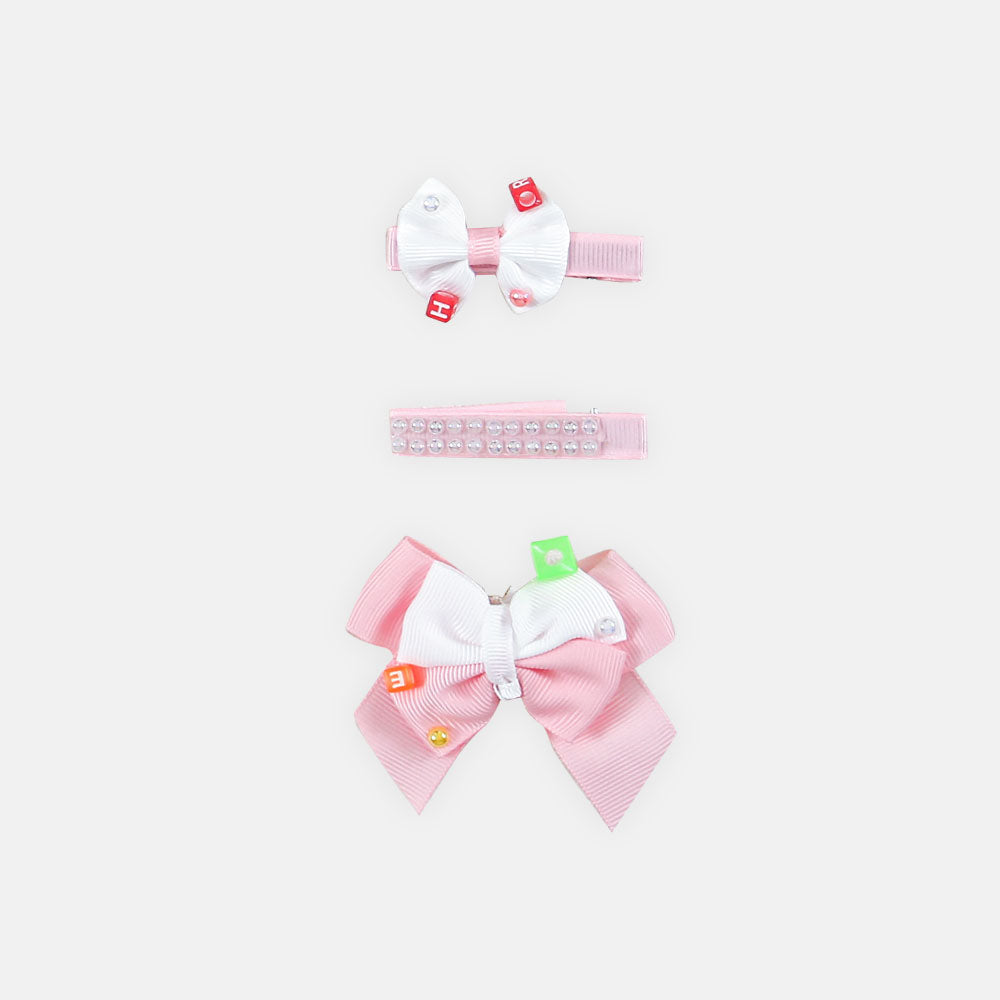 HAIR CLIPS PK-3 PINK-WHITE