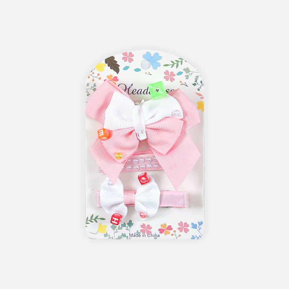 HAIR CLIPS PK-3 PINK-WHITE