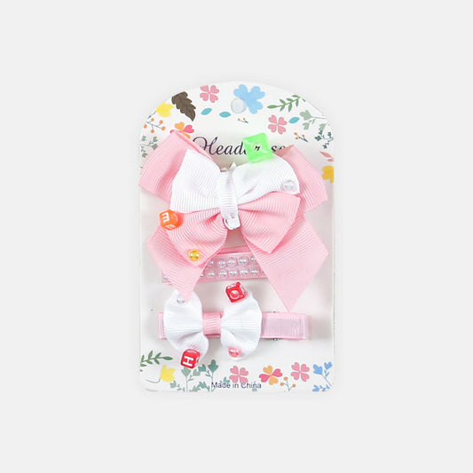 HAIR CLIPS PK-3 PINK-WHITE