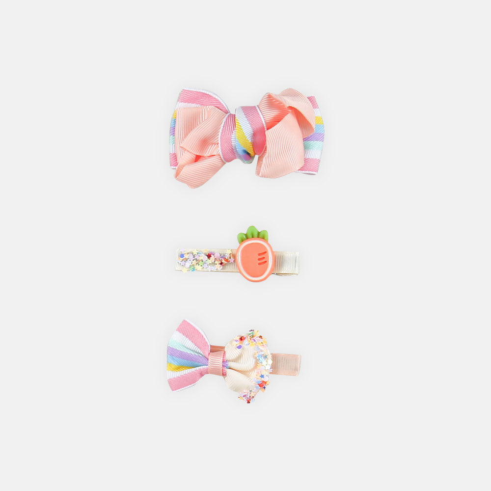 HAIR CLIPS PK-3 PEACH