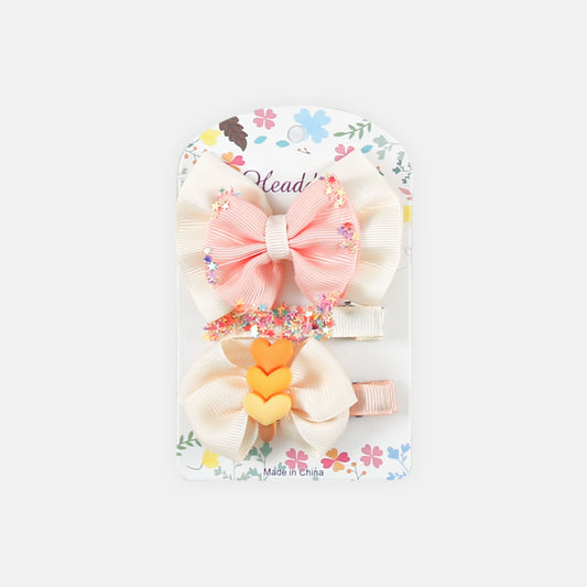HAIR CLIPS PK-3 CREAM-PEACH