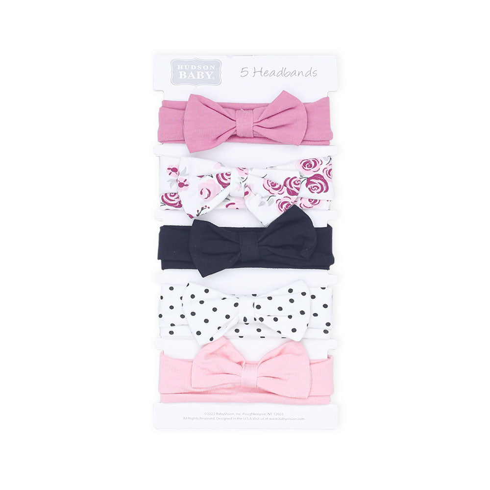 HEAD BANDS PK-5 MULTICOLOR PRINTED BOW