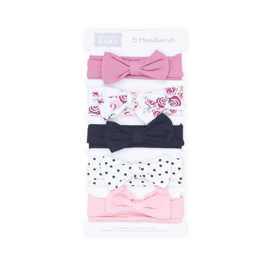 HEAD BANDS PK-5 MULTICOLOR PRINTED BOW