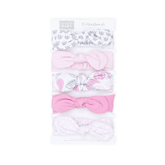 HEAD BANDS PK-5 MULTICOLOR PRINTED BOW