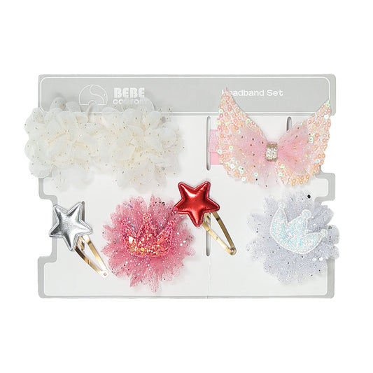 HAIR BAND SET PK-6 SEQUINED SHIMMERY PRINCESS
