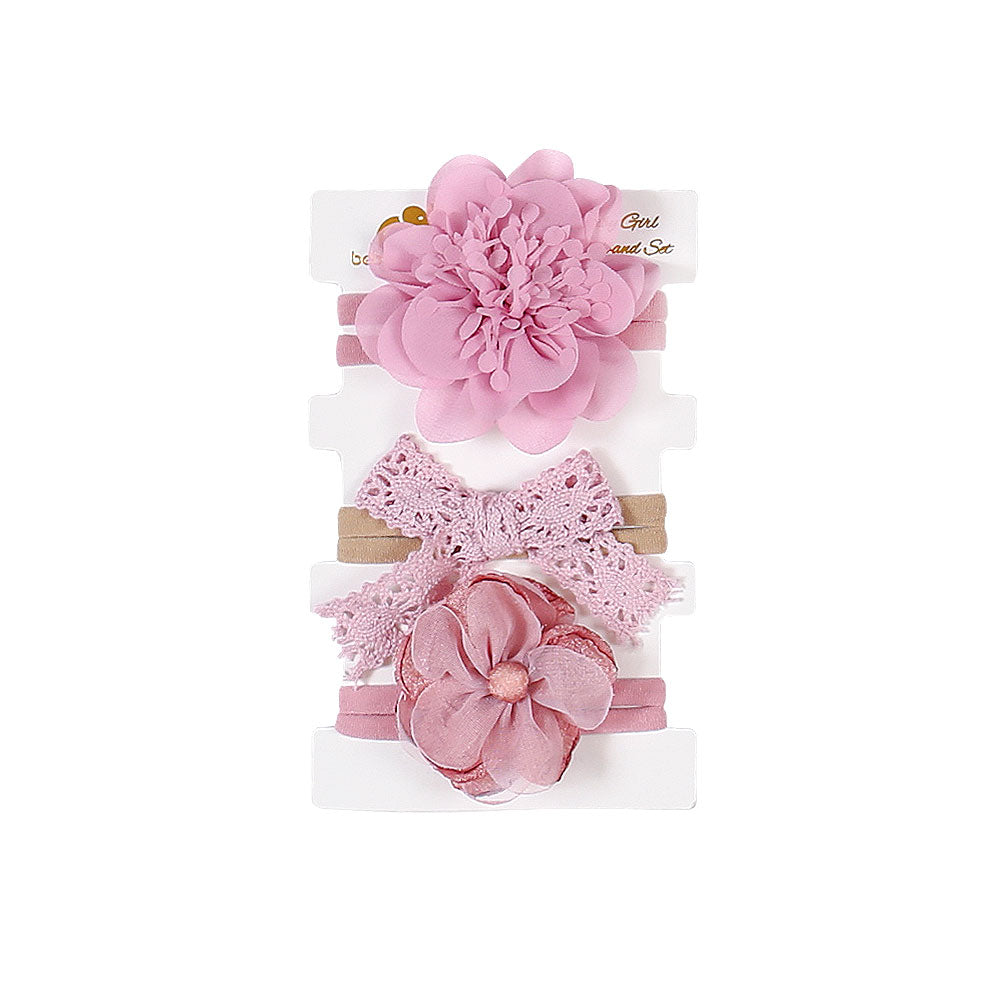 HEAD BANDS PK-3 TEA PINK FANCY