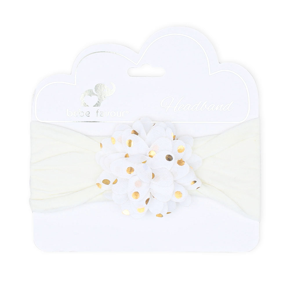 HEAD BAND OFF-WHITE GOLDEN DOTTED FLORAL