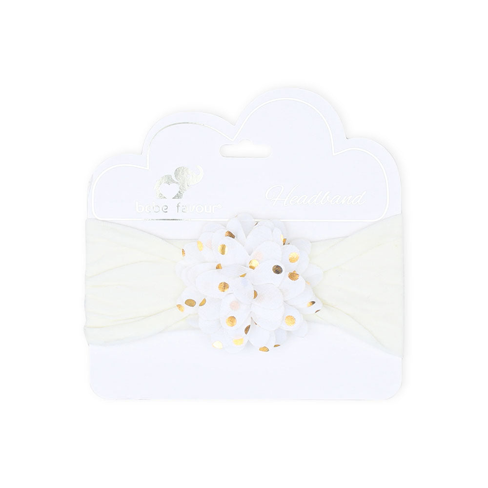 HEAD BAND OFF-WHITE GOLDEN DOTTED FLORAL