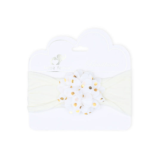 HEAD BAND OFF-WHITE GOLDEN DOTTED FLORAL