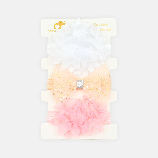 HEAD BANDS PK-3 FLORAL AND BOW
