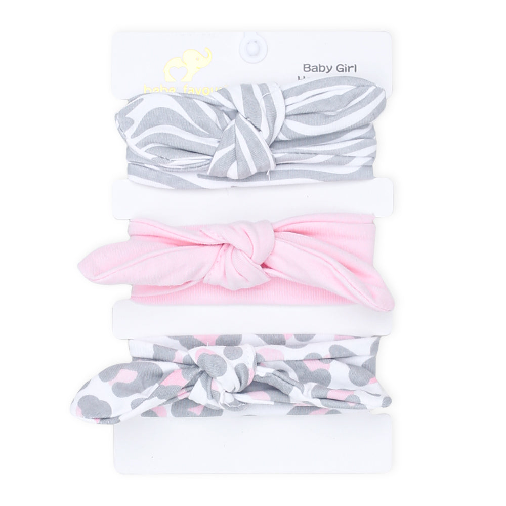 HEAD BANDS PK-3 MULTICOLOR PRINTED BOW