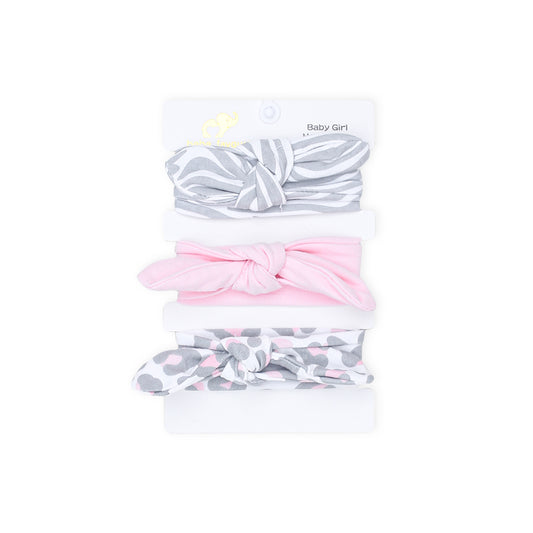 HEAD BANDS PK-3 MULTICOLOR PRINTED BOW