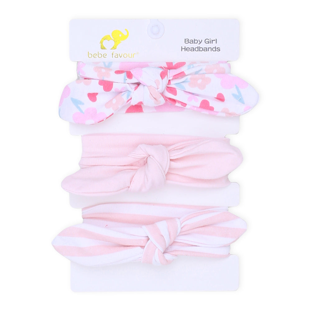 HEAD BANDS PK-3 MULTICOLOR FLORAL BOW
