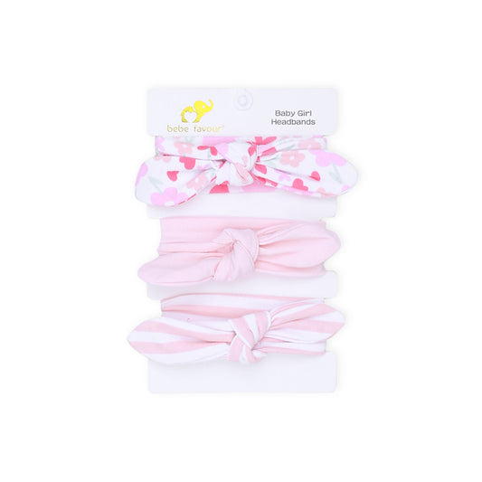 HEAD BANDS PK-3 MULTICOLOR FLORAL BOW