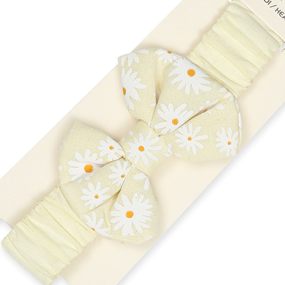 HAIR BAND YELLOW FLORAL BOW