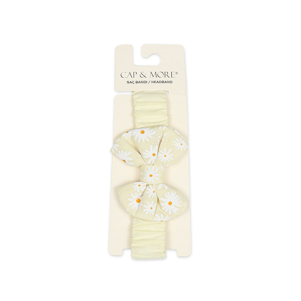 HAIR BAND YELLOW FLORAL BOW