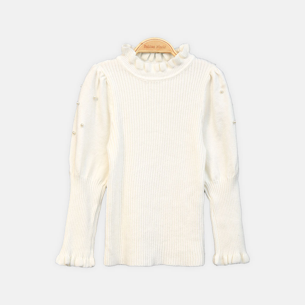 GIRL HI-NECK SWEATER PEARL HI NECK FULL SLEEVE