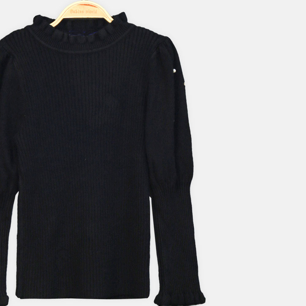 GIRL HI-NECK SWEATER PEARL HI NECK FULL SLEEVE