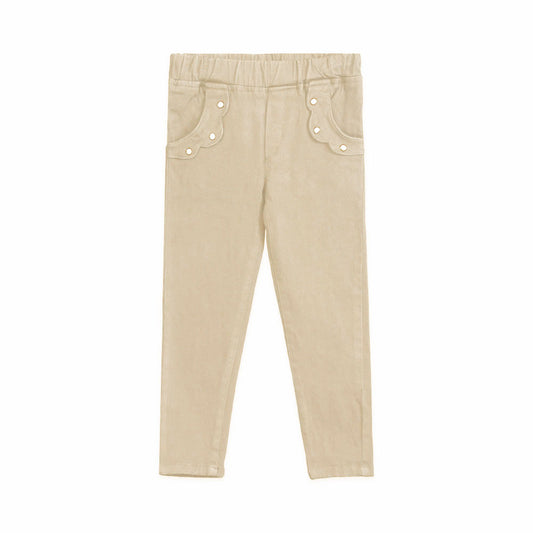 GIRL PANT BEIGE PEARLS