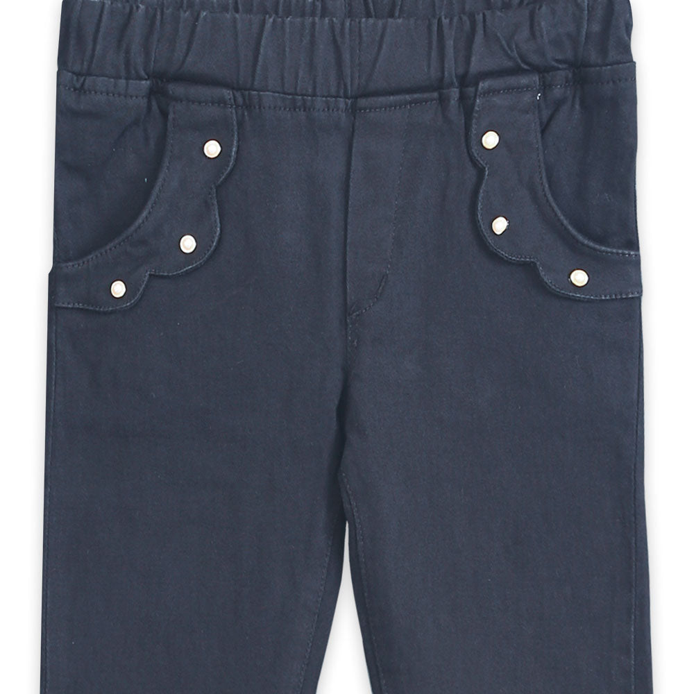 GIRL PANT NAVY PEARLS