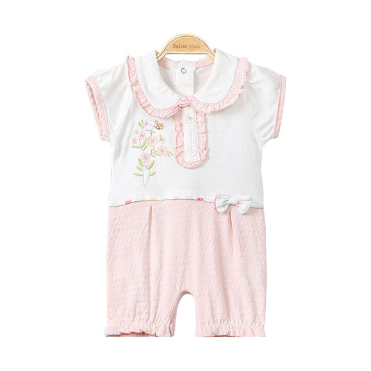 GIRL ROMPER PEACH FLOWER & BEE