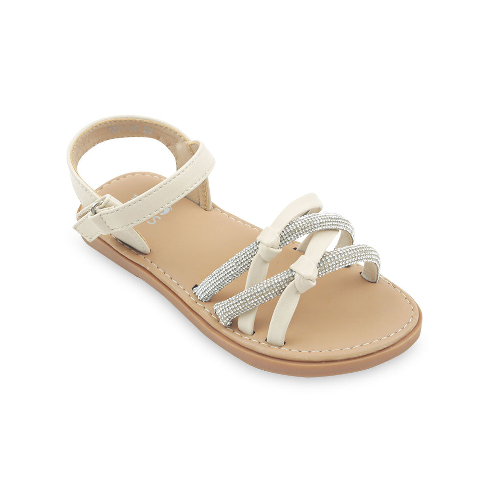 GIRLS SANDAL BEIGE SHINY