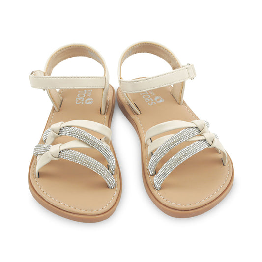 GIRLS SANDAL BEIGE SHINY